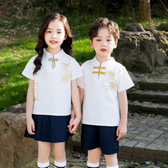 Seven School Children's Kindergarten Garden Clothing Summer Antique Hanfu June 1 Performance Clothing Primary School Students' Chinese Style Class Clothing Graduation Clothing