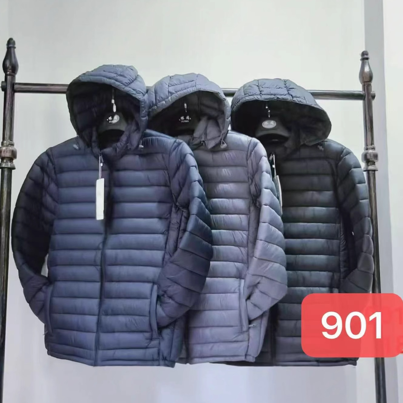 특대 사이즈 겨울 남성용 다운 코튼 재킷 후드가 달린 중년 및 노인 아빠용 코트 따뜻하고 가벼운 코튼 재킷