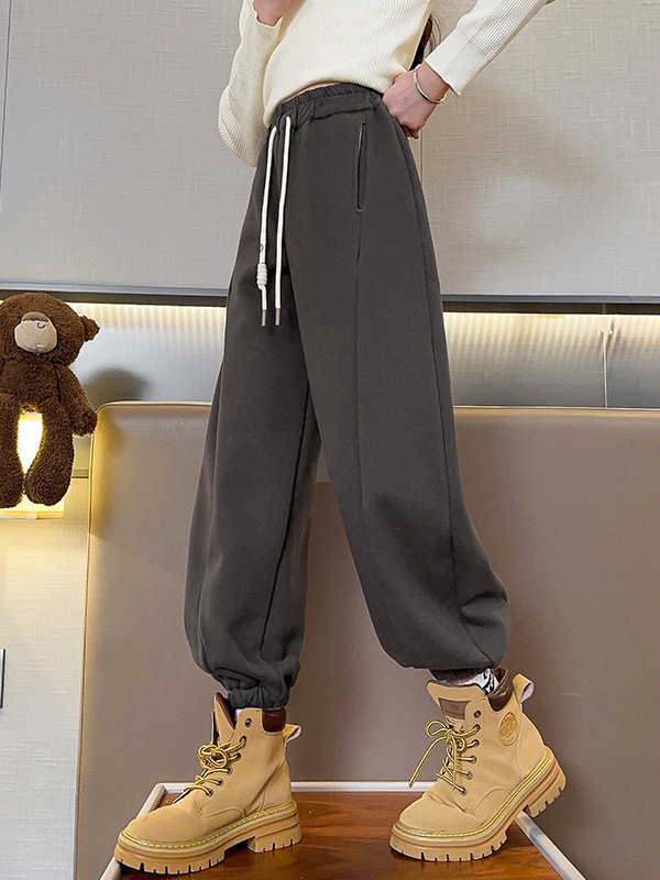 소녀 바지 2024 봄과 가을 새로운 아동복 소녀 스포츠 바지 봄 가을 버킷 봄 캐주얼 바지