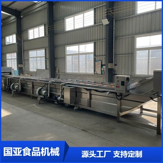 定制全自动蒸煮漂烫机 叶类蔬菜漂烫杀青流水线 巴士杀青流水线