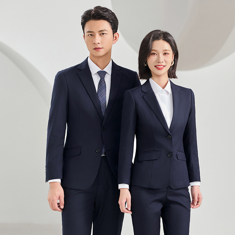 High-quality navy blue business suit for men, two-button non-iron professional suit set, custom-made workwear for men and women High-quality navy blue business suit for men, two-button non-iron professional suit set, custom-made workwear for men and women