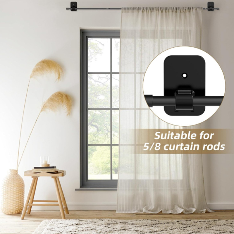 Soporte de barra de cortina sin perforación, soporte de barra de cortina, sin perforación, soporte de barra de cortina ajustable sin clavos