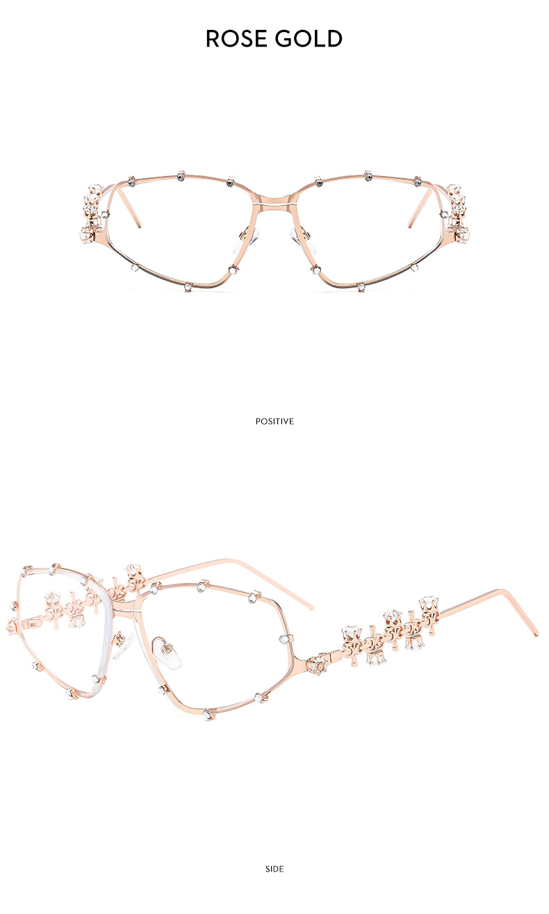 45g Weight Full Frame Glasses Structure Sunglasses, Glasses Classification PC, UV400 Protection Lens Material Special-Shaped Mirror Glasses Style Outdoor, Travel Occasion Solid Color Pattern Unisex Gender Rhinestone Design Streetwear Style Streetwear Solid Color PC UV400 Protection Special-Shaped Mirror Rhinestone Full Frame Women's Sunglasses 18