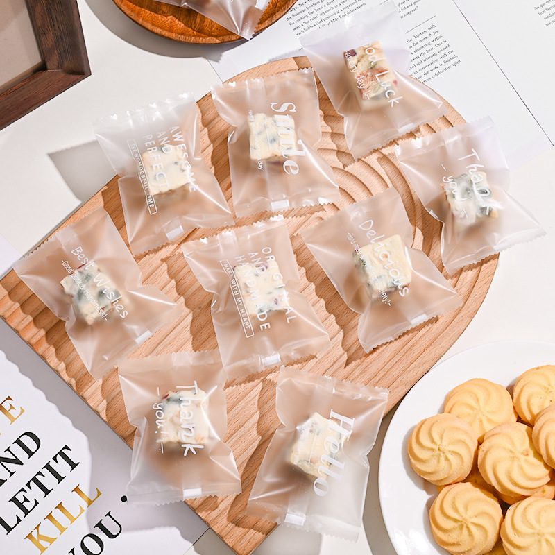 Transparent Frosted Snowflake Pastry Packaging Bags, Nougat Cookie Sealing Bags, Self-Sealing Bags, Wholesale from Manufacturer