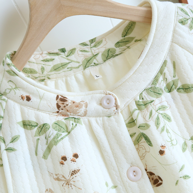 厚い月子服純綿哺乳秋冬パジャマ産後妊婦冬のサンドイッチ空気綿授乳産婦国風