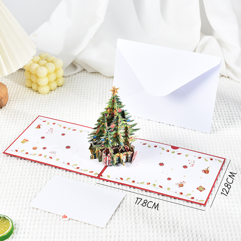 クリスマスカード 3D立体紙彫り カットアウトクリスマスツリー 手作り封筒 小さなカード 外国人向け Amazon|undefined