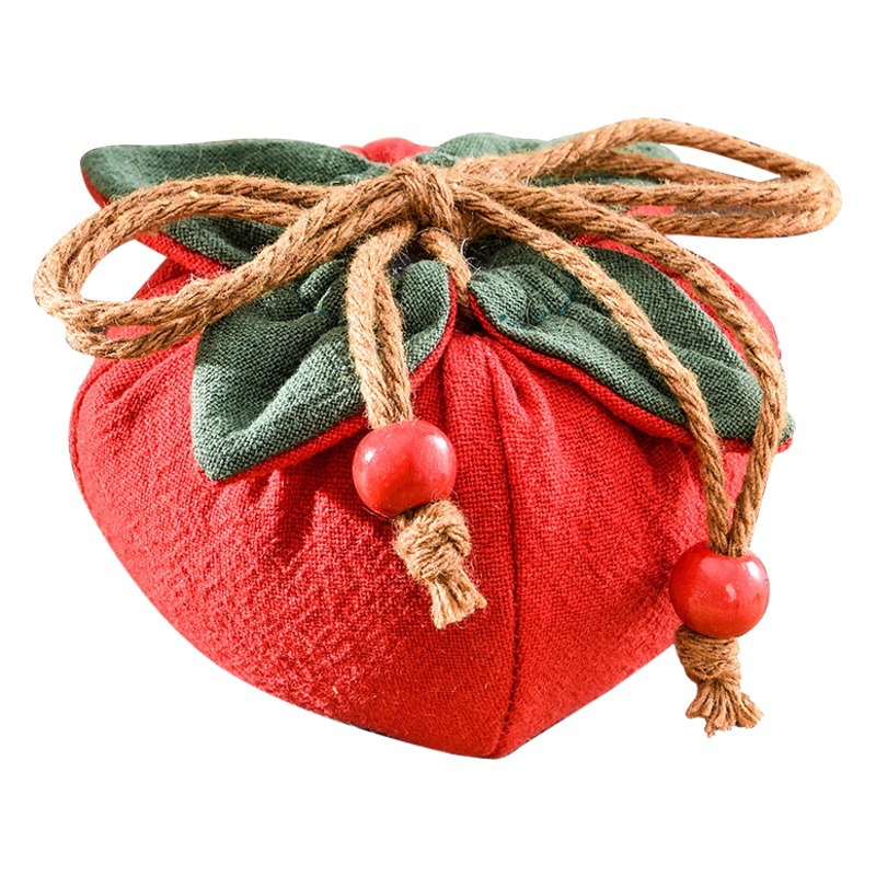 Persimmon-Shaped Lucky Sachet Bag, Empty Bag for Blessing, Portable Car Hanging Peace and Safety Fruit Pouch, Amulet Bag, Wholesale Small Lucky Bag
