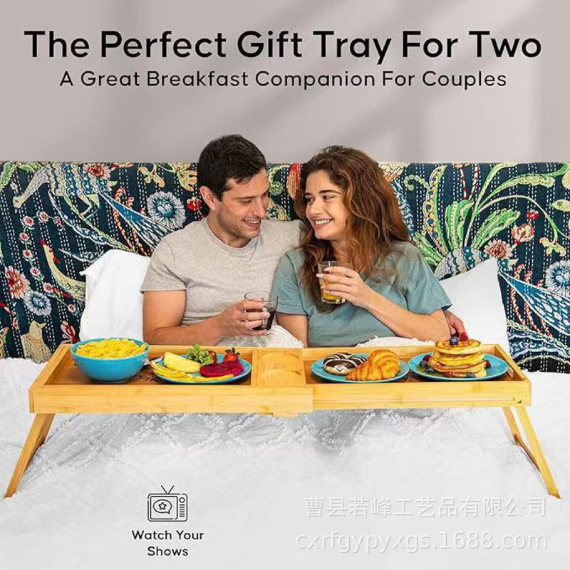 Bamboo Tray Retractable Bed Table Student Dormitory Computer Study Table Foldable Fruit Snack Tray Kang Table