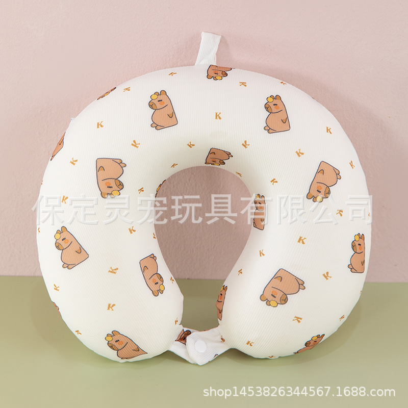 Almohada en forma de U de algodón con memoria de color sólido Almohada redonda para el cuello de viaje Almohada en forma de U de algodón con memoria cabeza con logotipo impreso al por mayor image 19