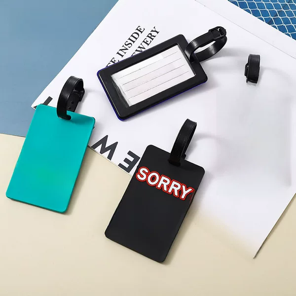 English Alphabet Pvc Soft Rubber Luggage Tag Suitcase Tag Boarding Pass Creative Card Holder Luggage Pendant Travel Suitcase