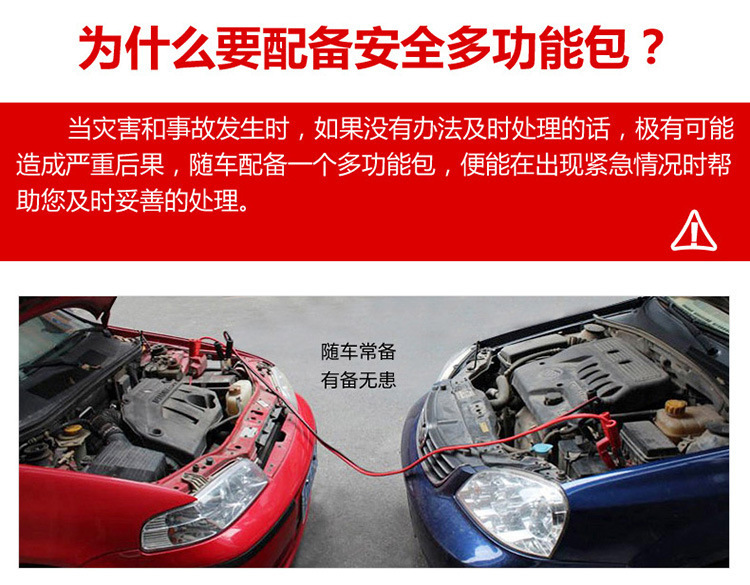 Car Emergency Kit, Small Portable Car Emergency Rescue Tool, Round Bag, Car Fire Extinguisher, Multi-Functional First Aid Kit