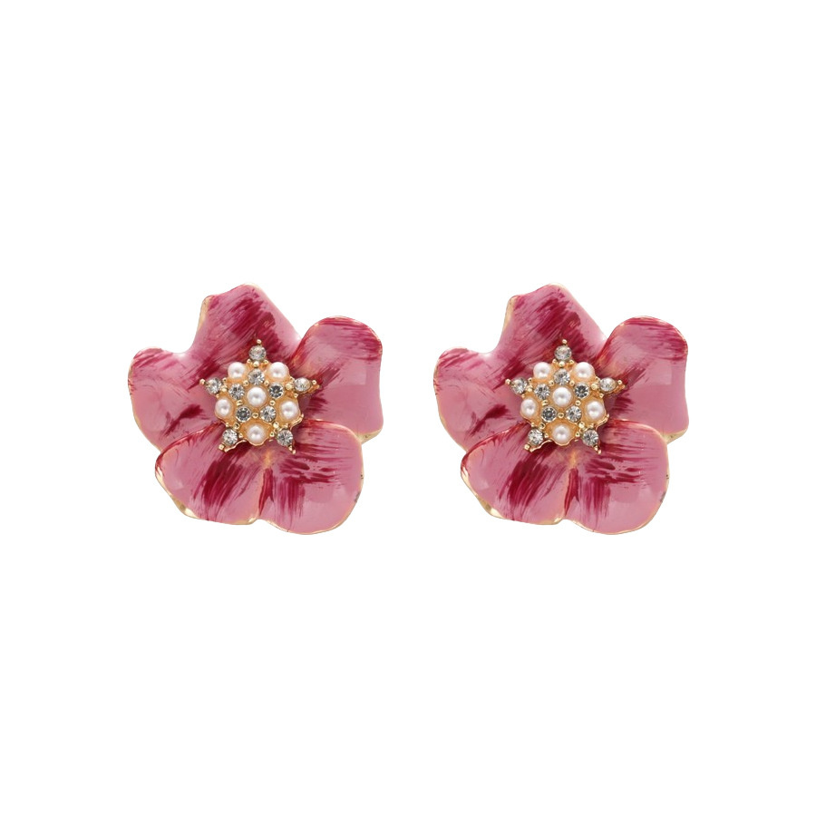 Pendientes de perlas de flores de diamantes con aguja de plata Pendientes de temperamento fresco y dulce estilo ins coreano Pendientes de lujo ligero de alta calidad