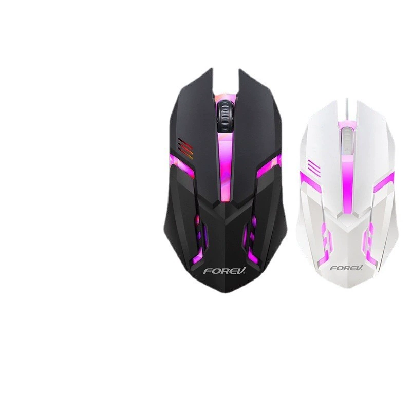 Проводная светящаяся мышь FV136 для игр e-sports RGB смена цвета, надёжная настольная мышь для интернет-кафе, съедобная курица RGB бликует USB