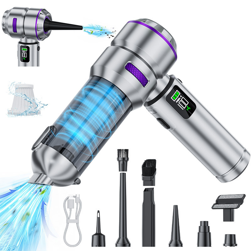 Car-Mounted High-Suction Vacuum Cleaner Wireless Power Display Portable Brushless Motor Household Handheld Dust Collector Dust Blower
