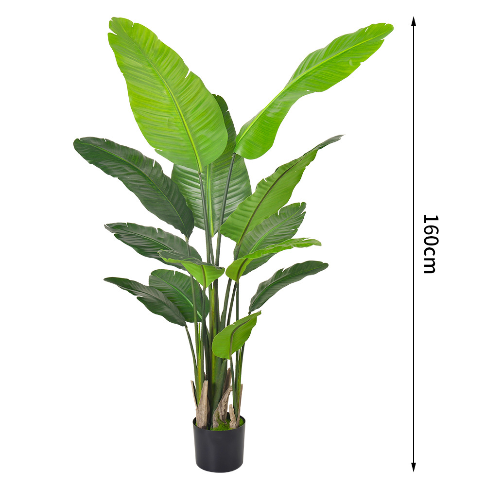 Plantas verdes artificiales transfronterizas, palmera bananera grande de viajero, plantas en maceta con un toque de alta gama, plantas artificiales simuladas, plantas verdes artificiales al por mayor.