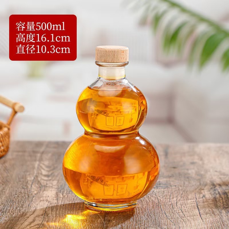 500ML 투명 병 나무 뚜껑, 맞춤형 색상