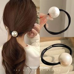 A large one~ 2023 New Simple Pearl Headband for Hair Tying, Rubber Band for Women, Korean Hair Accessory