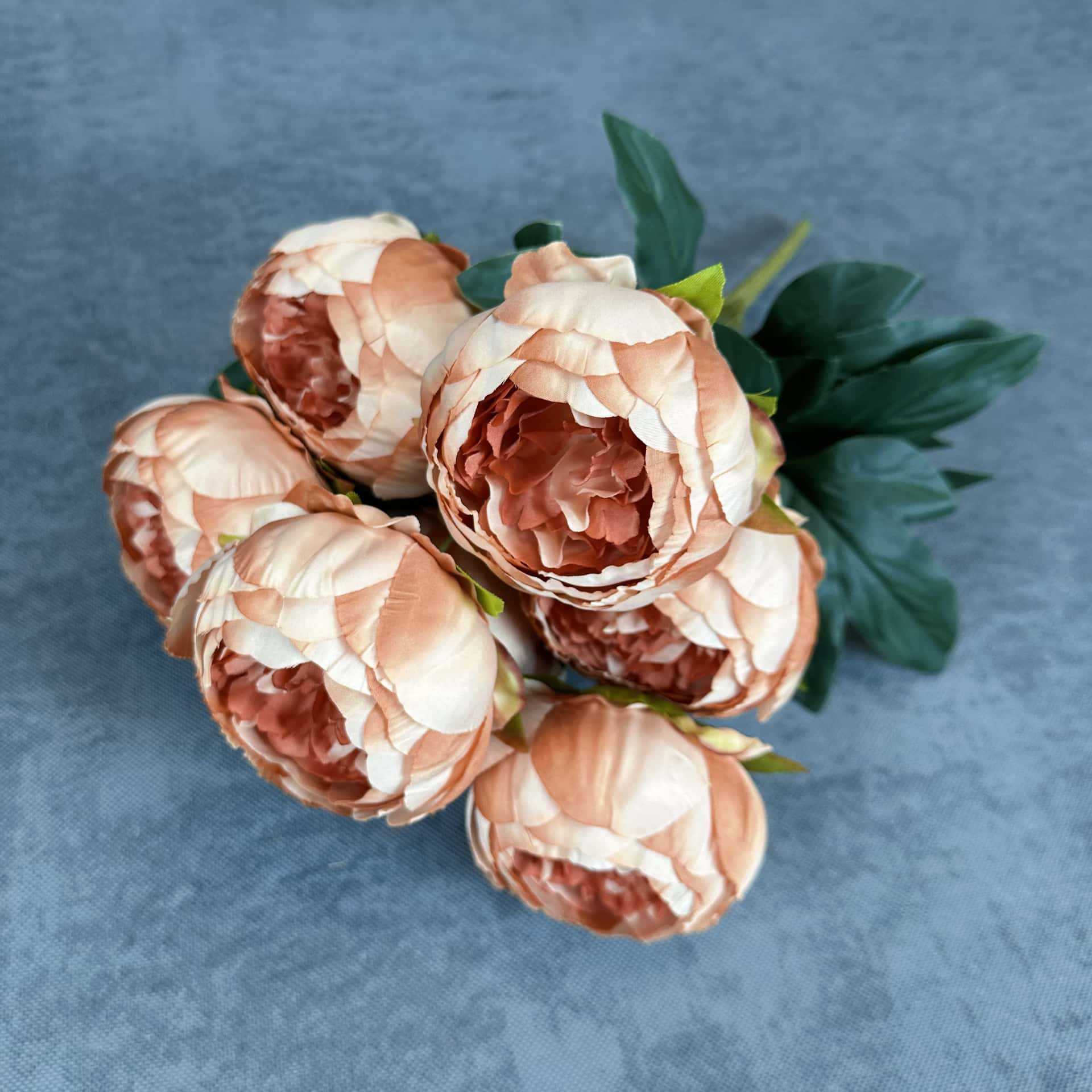 Simulación de 7 flores de peonía decoración de boda decoración de flores de seda hechas a mano transfronterizas adornos de flores falsas al por mayor