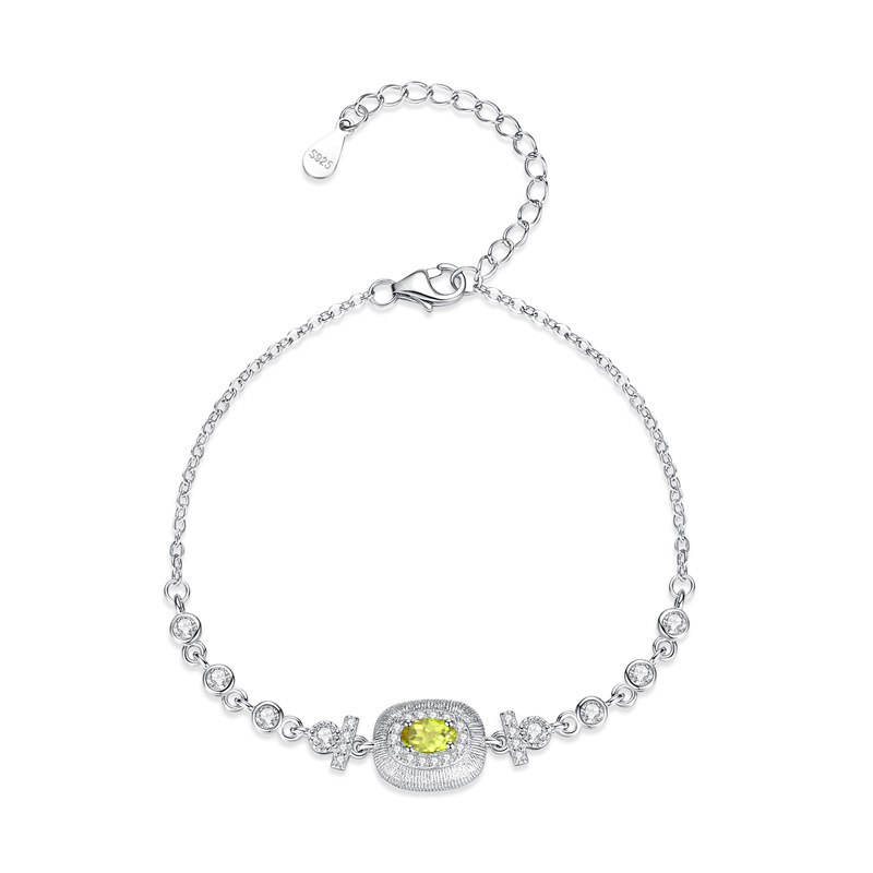 Joyas hechas a mano de piedra natural Pulsera de plata esterlina S925 para mujer