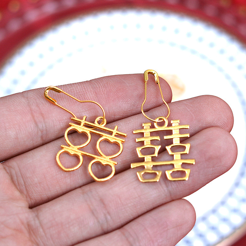 Wedding Pendant Factory Creative Wholesale Retro Alloy Double Happiness Wedding Candy Box DIY Accessories 