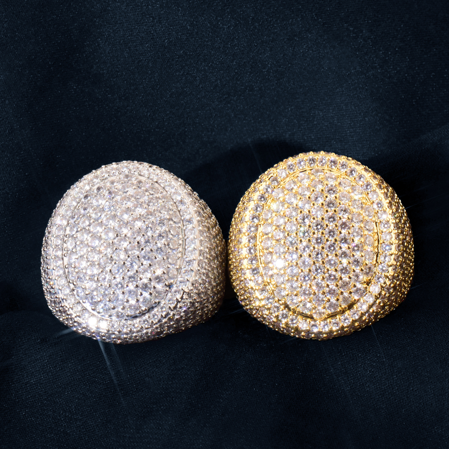 20g Weight Zircon Inlay Material Rings Classification 1 Piece Quantity Wholesale Jewelry Hip-Hop Solid Color Copper Zircon Inlay Rings