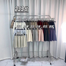2025秋冬新款加厚针织百褶半身裙女高腰显廋A字短裙子配腰带短裙