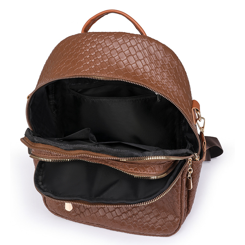 Fábrica al por mayor 2024 nueva mochila de cuero suave para mujer coreana Mochila de viaje al aire libre multifuncional de doble uso de moda