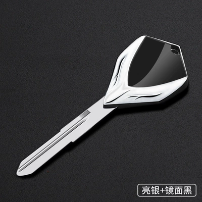 Motorcycle Metal Key Fob Suitable for Yamaha R125/R15/R25/R3 Mt15/Mt25 Nmax (Motorcycle Key) - bright-silver-mirror-black-ymh-057