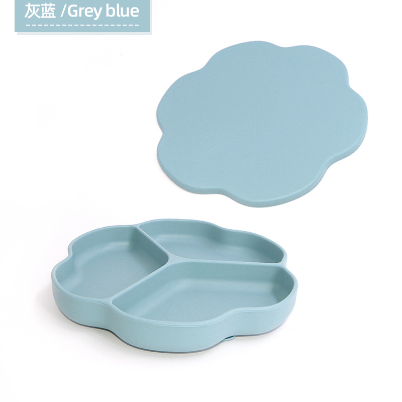 Amazon venta caliente en un plato de silicona para niños herramientas de alimentación para bebés flores de plato al por mayor