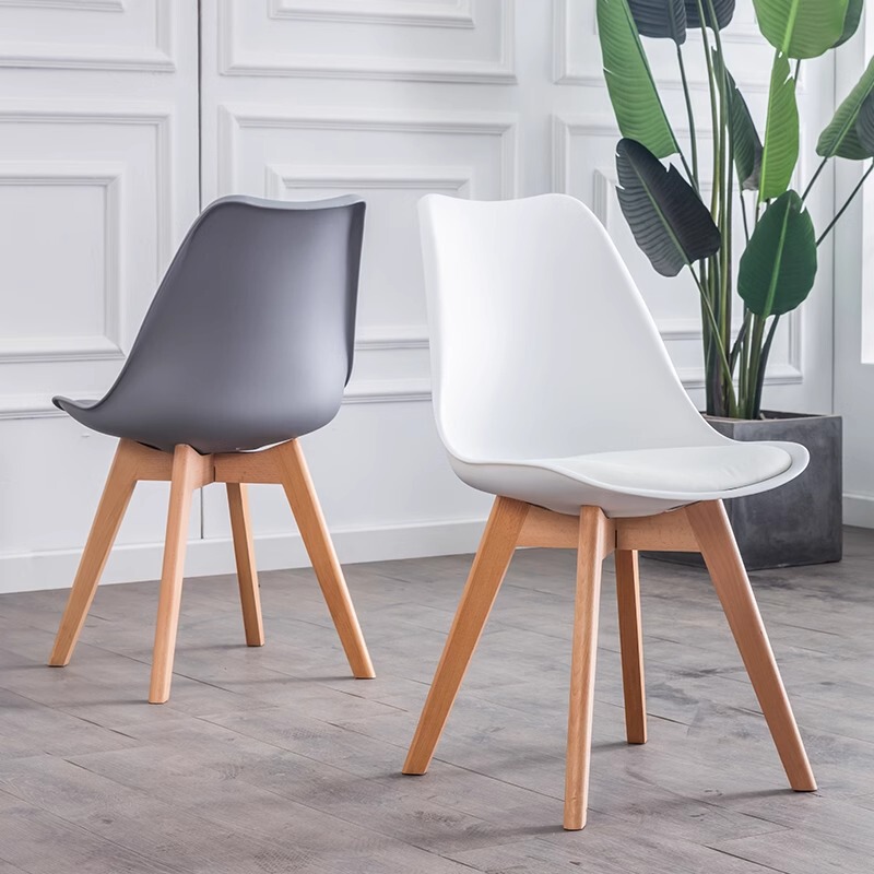 Backrest Chair Dining Chair Home Internet-famous Nordic Simple Casual Comfortable Cute Bedroom Solid Wood Fabric Imus Chair