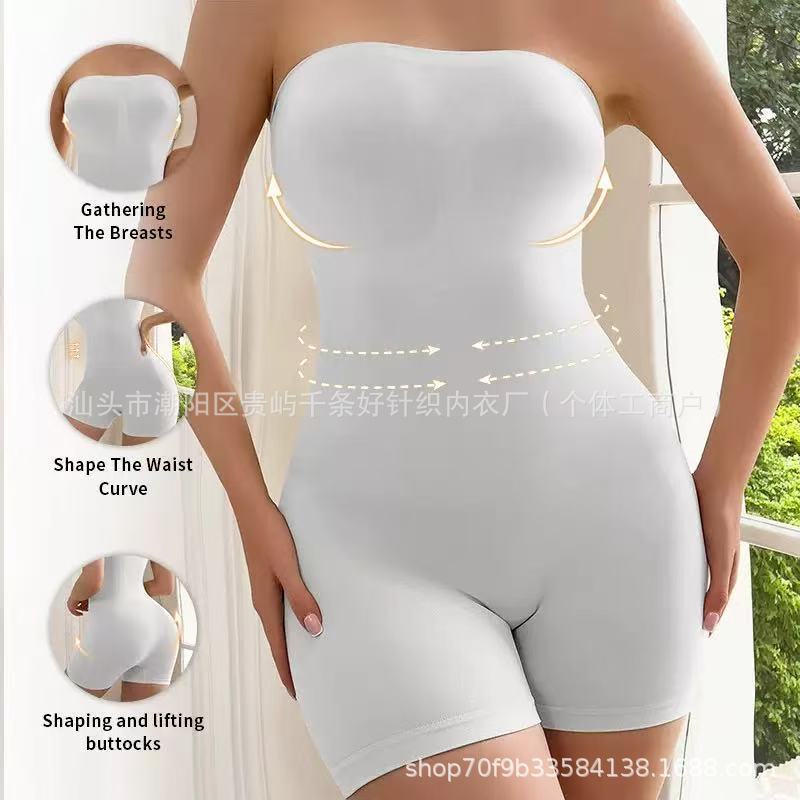 Cross-border European and American women's one-shoulder sexy corset bodysuit, waist-cinching, hip-lifting shapewear