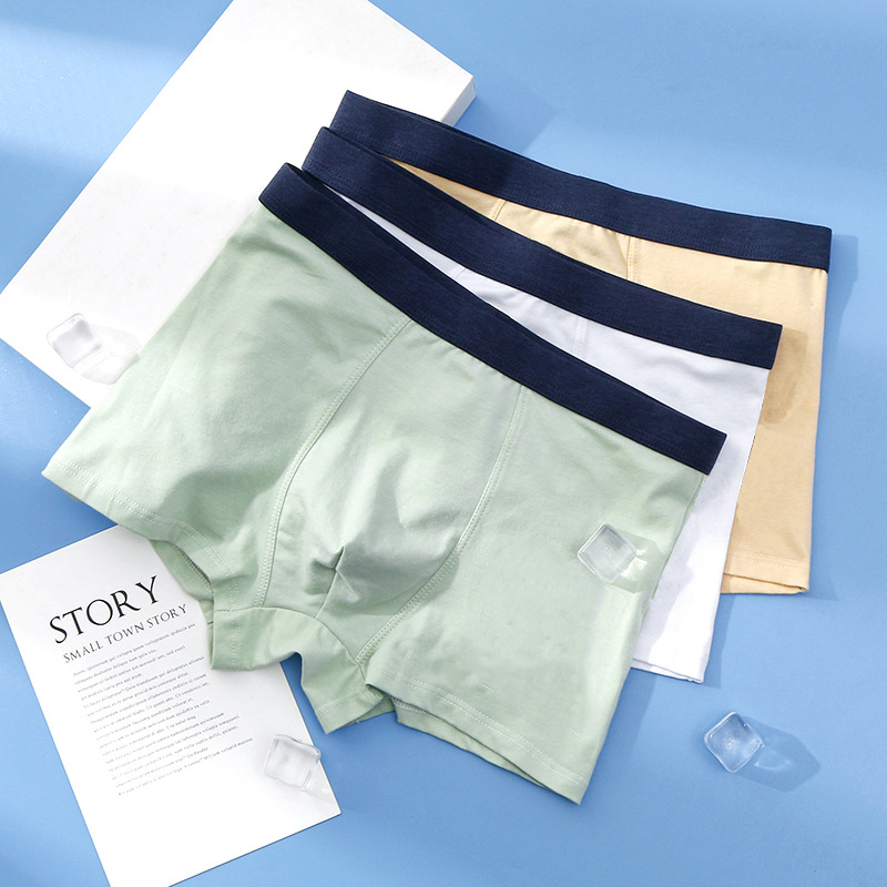 Teenagers' Pure Cotton Underwear, Boys' Development Period, Junior High School Students, High School Students, Big Children's Boxer Briefs, Development Plus Fat Pants