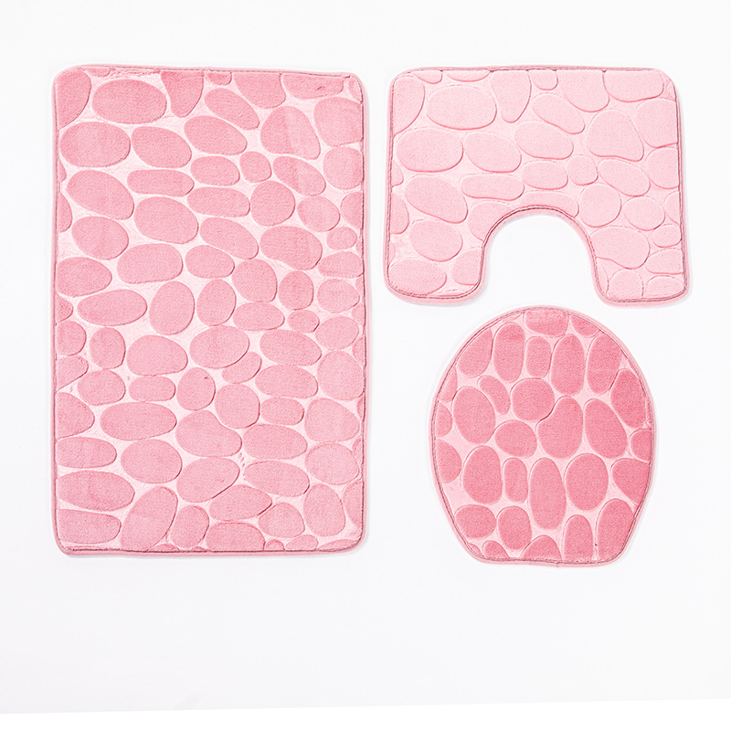 Juego de 3 alfombrillas de baño de franela, antideslizantes y absorbentes, tapete para bañera y alfombra para inodoro
