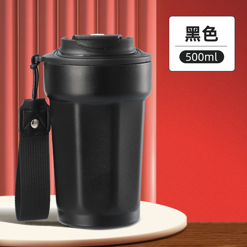 316 taza de café simple de alta calidad, taza de mano al aire libre, taza de aislamiento de vacío de doble capa octagonal