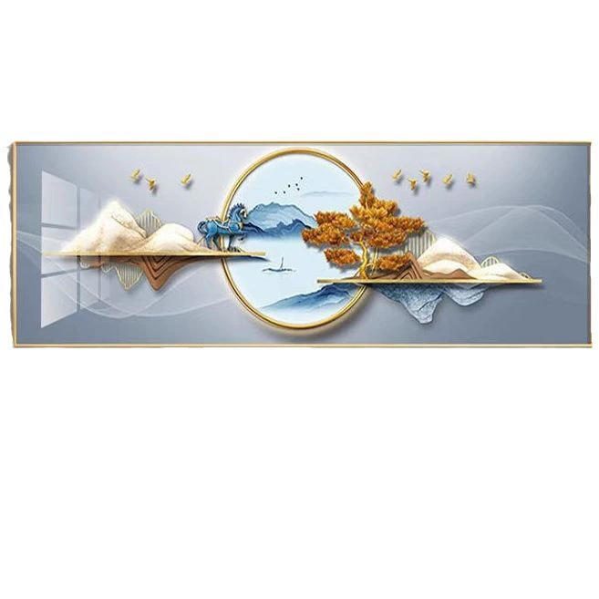 Легкая роскошная обстановка для гостиной с фоном Джиншань, портрет на всю стену, атмосферное фоном, подвешенная кристальная фарфоровая живопись, современная
