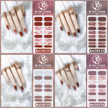 16指指甲贴免烤凝胶立体烫金美甲贴纸全贴持久防水甲油膜美甲贴膜