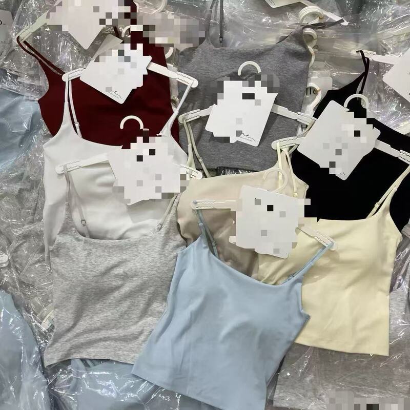 New Color Series 702 Modal Integrated Latex Pad Beauty Back Camisole Mid-Length Base Layer Whitening Tank Top