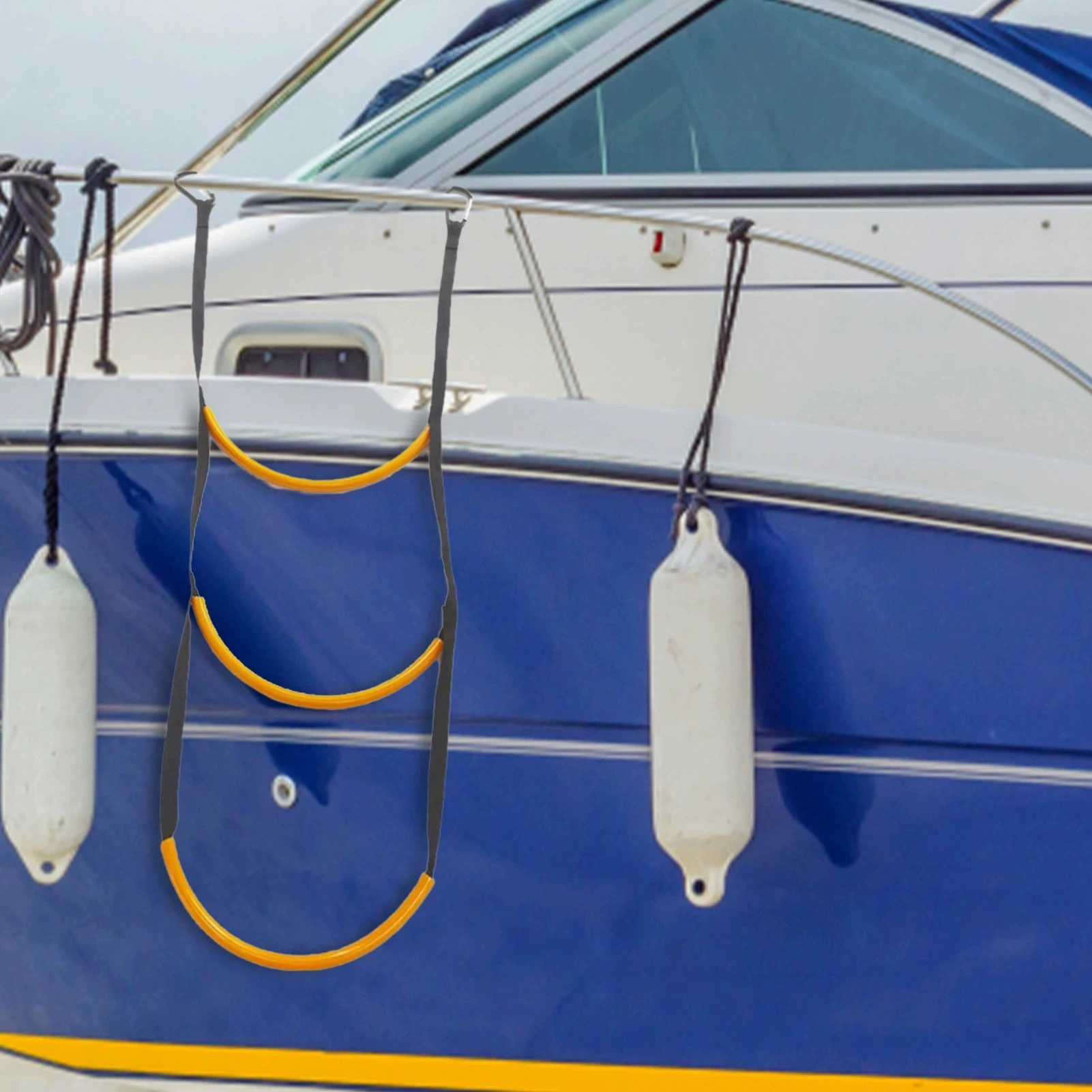 Складная подвесная лестница на стороне яхты мягкая лестница резиновая лодка на мягкую лестницу