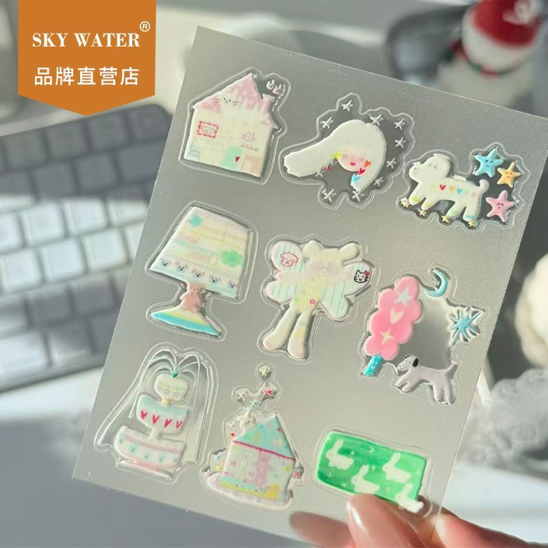 Sky New Abstract Art Pattern Nail Art Stickers Try Jelly DIY Mobile Phone Case Camera Ccd Nail Stickers