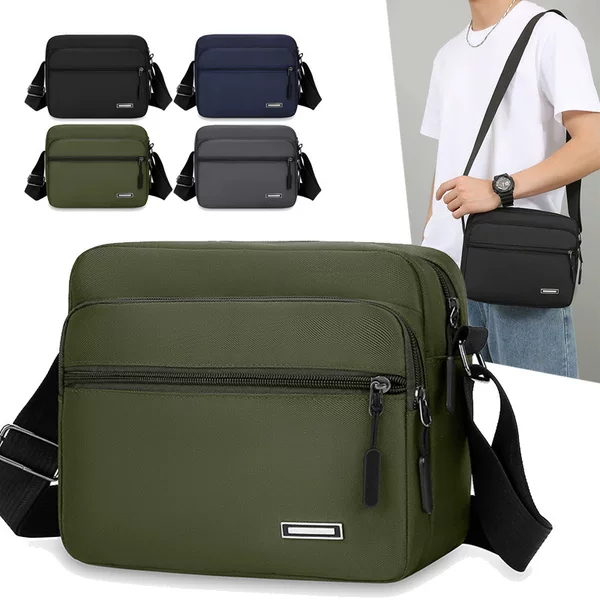 New Men's shoulder messenger bag nylon cloth small backpack small shoulder bag multi-level business wallet Business Men's bag
