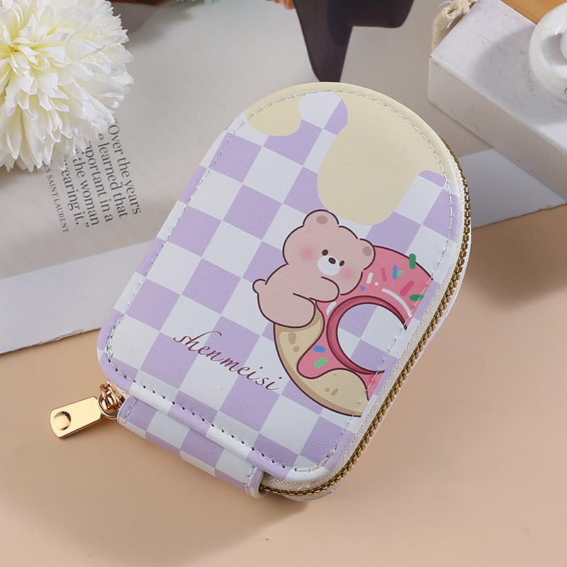 Ventas transfronterizas de dibujos animados donuts bolsa de tarjetas de órgano para mujeres tarjetas de órgano compactas de tarjetas de tarjetas múltiples bolsas de cambio