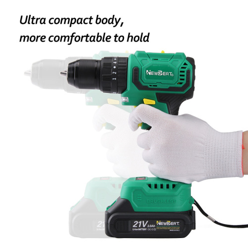 Cross-border best-selling European standard, American standard, British standard plug factory wholesale high torque brushless drill 18V 21V three-function without