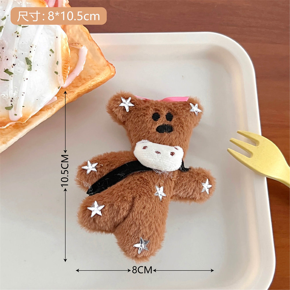 Caricatura encantadora oso de dibujos animados boca de pato clips para el cabello corazón de una niña muñeca de peluche salvaje rompiendo el cabello de mar clips para el cabello