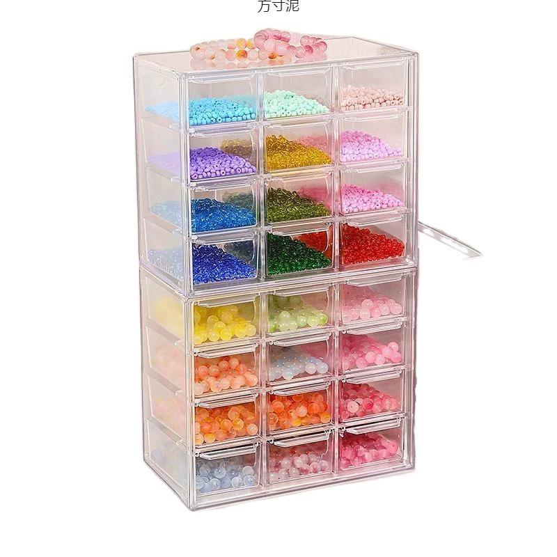 Beaded bracelet handmade, storage box, beads, transparent storage system