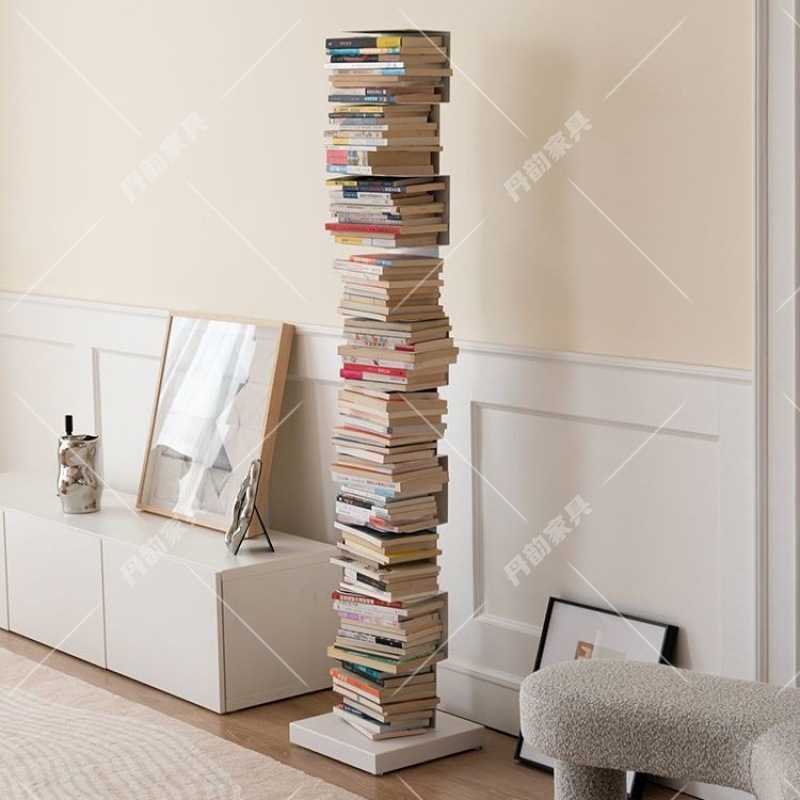 Invisible Bookshelf Trendy Floor-Standing Living Room Iron Corner Bookcase Modern Minimalist Three-Dimensional Hidden Ins Storage Rack