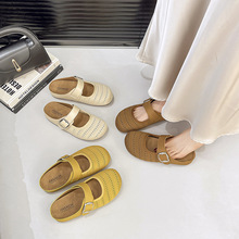 厚底复古透气博肯包头半拖鞋女外穿2025新款春夏季一脚蹬穆勒凉拖