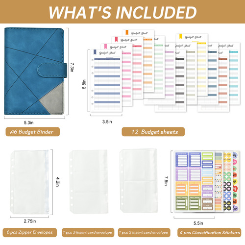 Amazon A6 Retro Indentation Binder Portable Pocket PU Handbook Notepad Cash Budget Handbook