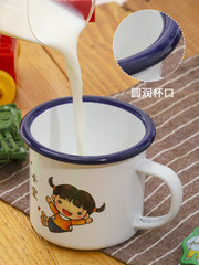 Wholesale Nostalgic Classic Enamel Cups for Children, Retro Markers, Old Style Shockproof Iron Water Cups with Engraving for a Family of Four