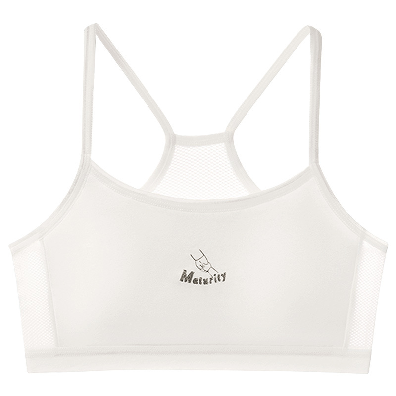 Camiseta interior de algodón puro para niñas de primaria en su período de desarrollo, disponible para dropshipping.