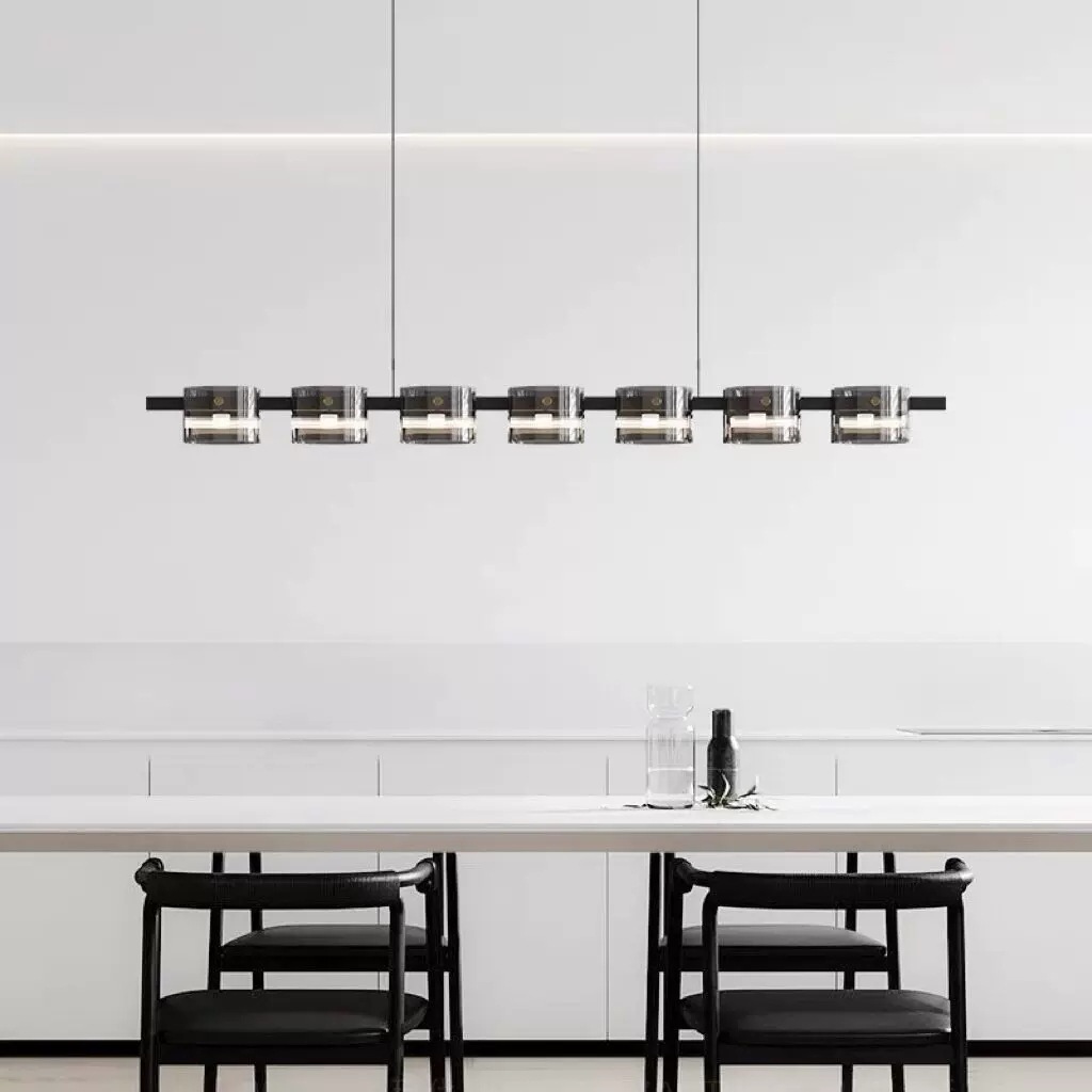 Italiano minimalista barra de vidrio largo lámpara de comedor de diseño moderno y minimalista barra de diseño nórdico lámpara de sala de estar creativa